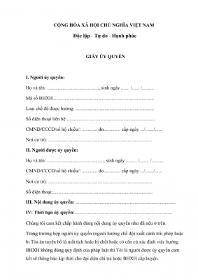 Giấy ủy quyền hợp pháp