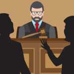 Judge is listening to two lawyers argue their cases