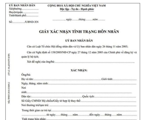 Giấy xác nhận độc thân